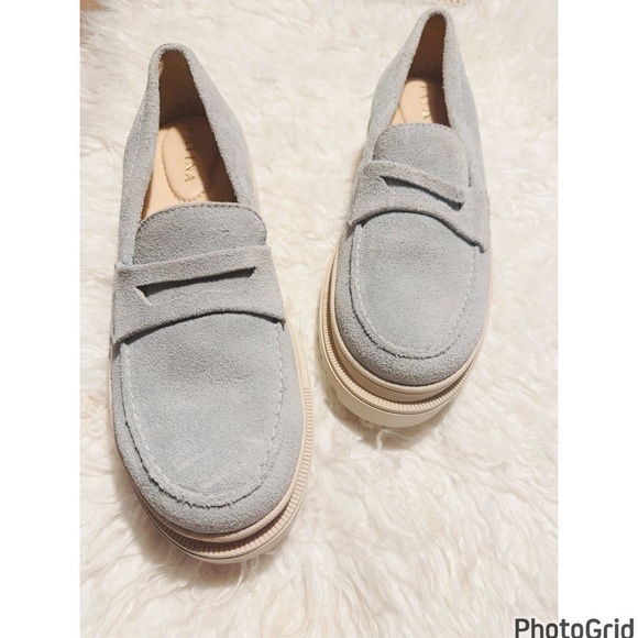 Patina Zoe Suede Blue Loafers - Picture 3 of 10